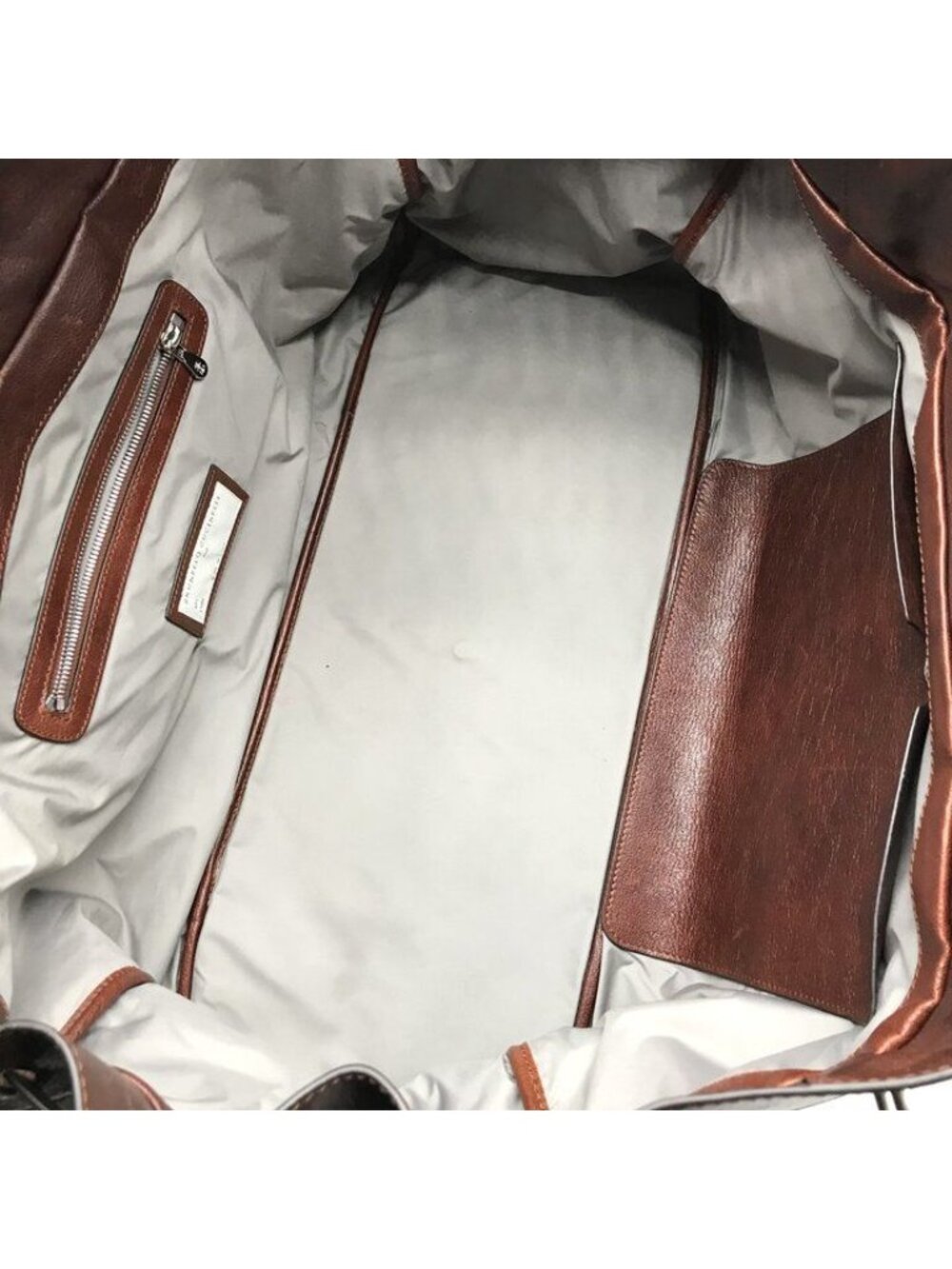 Brunello Cucinelli Weekender Country Hand Boston Leather Corduroy Travel Bag - Picture 8 of 10